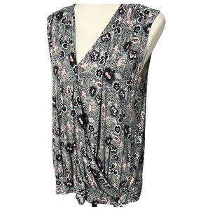 LOFT OUTLET size XL ballet wrap floral tank EUC